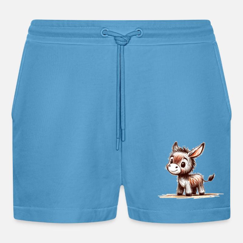 Eselchen - Organic Relaxed Cropped Shorts Made in EU -  Sol Blue