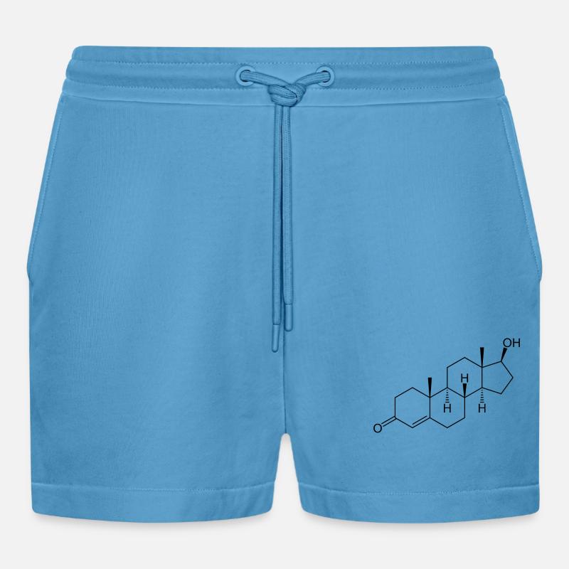 Testosteron Strukturformel - schwarz - Organic Relaxed Cropped Shorts Made in EU - Sol Blue