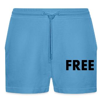 Free - Organic Relaxed Cropped Shorts Made in EU -  Sol Blue - Vorne