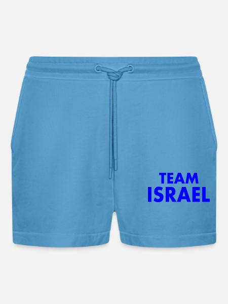 Team israel - Organic Relaxed Cropped Shorts Made in EU - Sol Blue