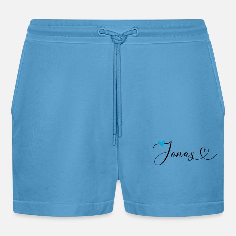 Jonas Nom Prénom Calligraphie Coeur - Short bio décontracté court fabriqué en UE -  Sol Blue