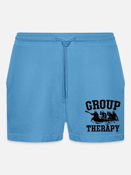 Group Therapy Rafting Adventure - Organic Relaxed Cropped Shorts Made in EU -  Sol Blue