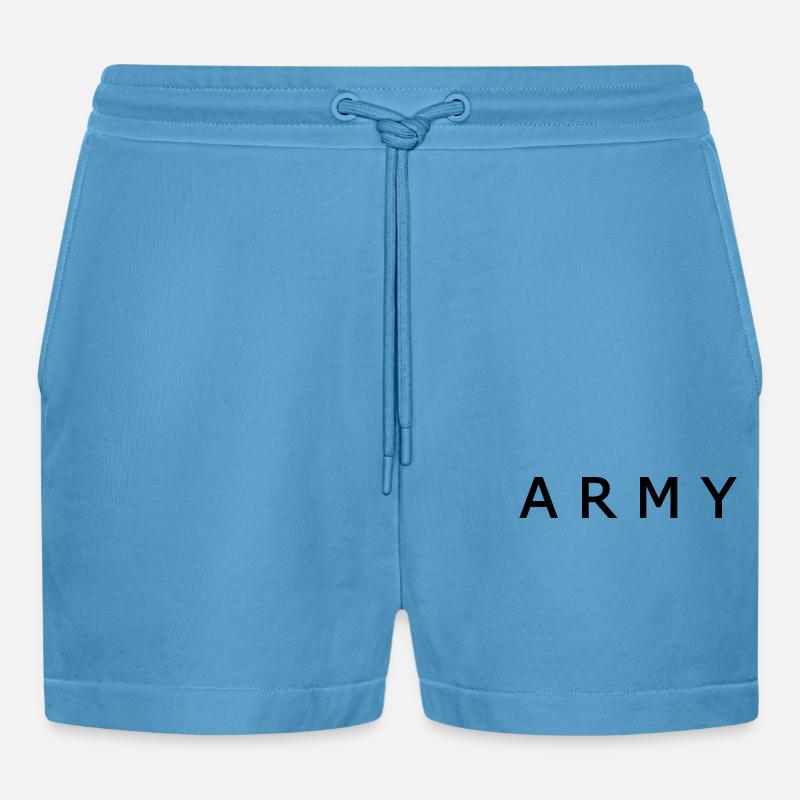 Army - Organic Relaxed Cropped Shorts Made in EU - Sol Blue