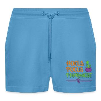 Pharmacist Halloween - Organic Relaxed Cropped Shorts Made in EU -  Sol Blue - Front