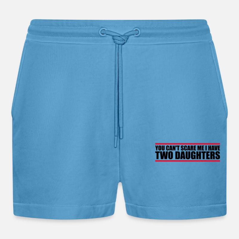 I have two daughters - Organic Relaxed Cropped Shorts Made in EU - Sol Blue