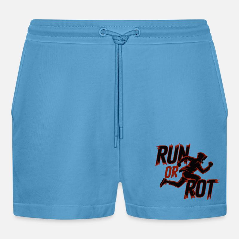 LAUFEN ODER VERROTTEN - Organic Relaxed Cropped Shorts Made in EU -  Sol Blue