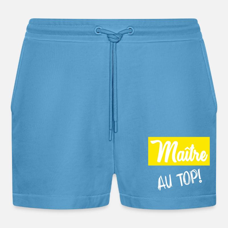 MASTER. MASTER. HUMOR - Organic Relaxed Cropped Shorts Made in EU - Sol Blue