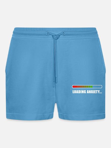 Loading Anxiety... - Organic Relaxed Cropped Shorts Made in EU - Sol Blue