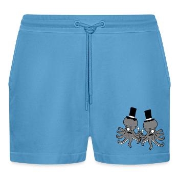 2 Kraken Mr. Sir Hat Monocle Lunettes Rich Friends - Short bio décontracté court fabriqué en UE -  Sol Blue - Devant