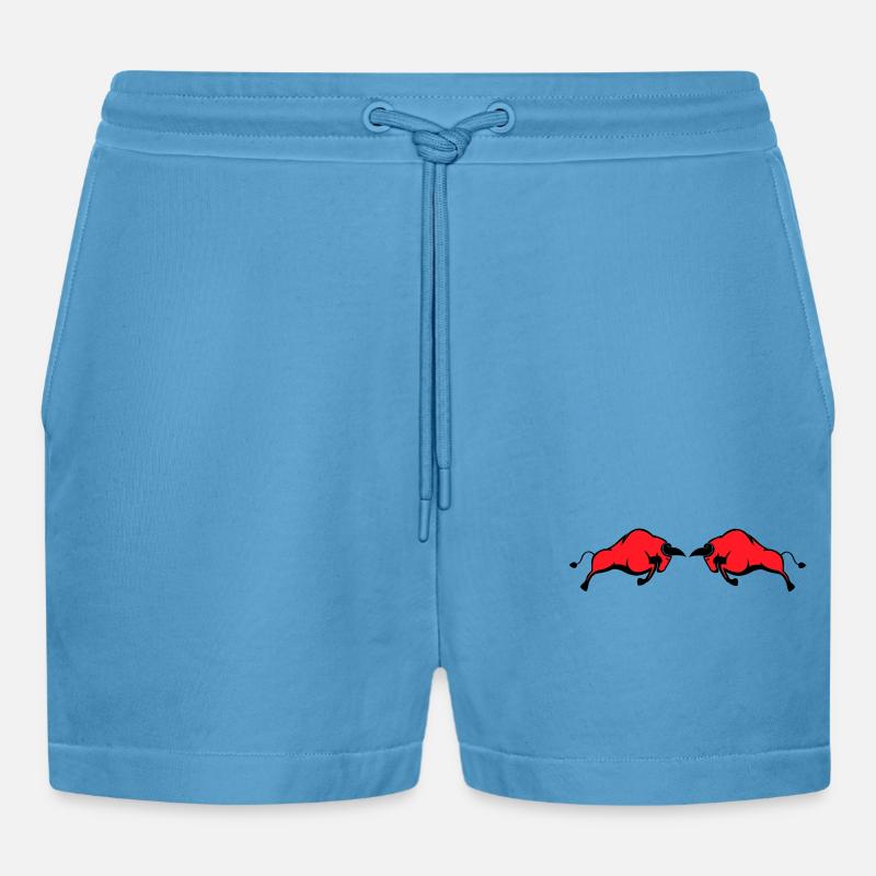 bulls - Organic Relaxed Cropped Shorts Made in EU -  Sol Blue