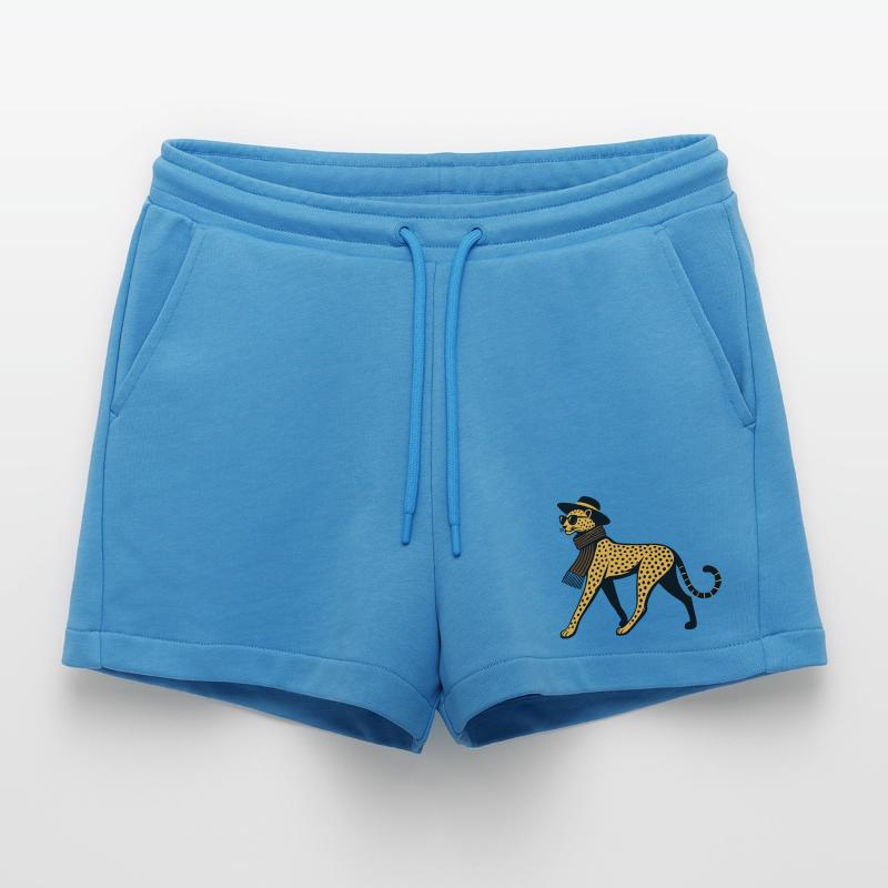 Leopard chic Organic Relaxed Cropped Shorts Made in EU