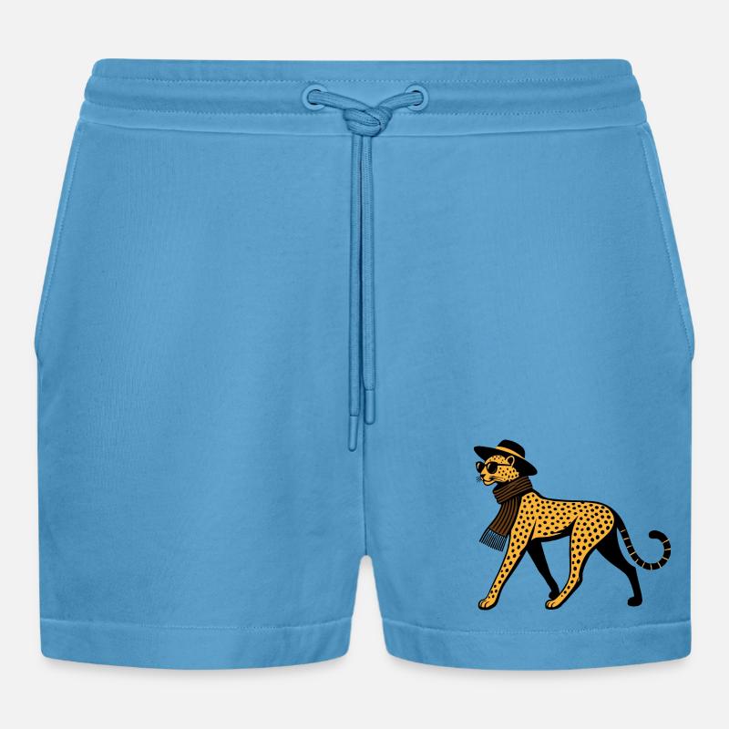 Leopard chic - Short bio décontracté court fabriqué en UE -  Sol Blue
