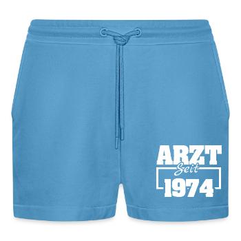 19 - Organic Relaxed Cropped Shorts Made in EU -  Sol Blue - Vorne