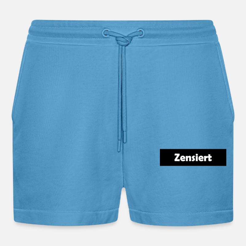 Censored | censor bars - Organic Relaxed Cropped Shorts Made in EU - Sol Blue