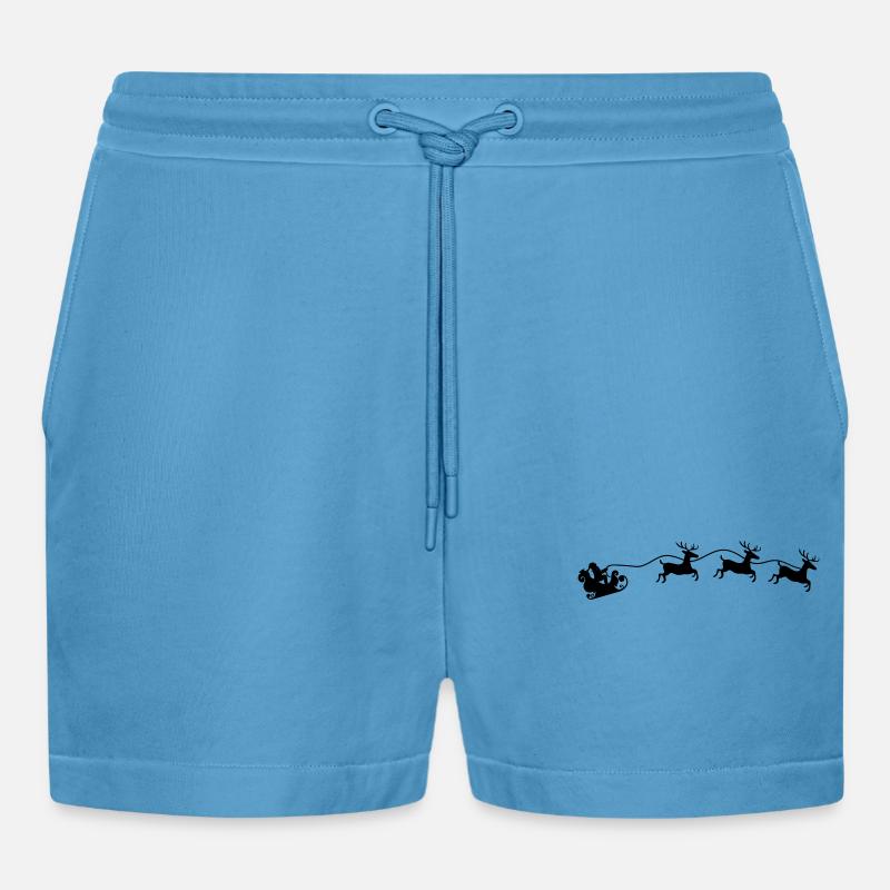 Weihnachtsmann Schlitten - Organic Relaxed Cropped Shorts Made in EU -  Sol Blue