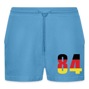 84 Number Germany Jersey - Organic Relaxed Cropped Shorts Made in EU -  Sol Blue - Front