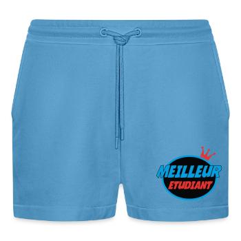 BEST STUDENT - Organic Relaxed Cropped Shorts Made in EU -  Sol Blue - Front