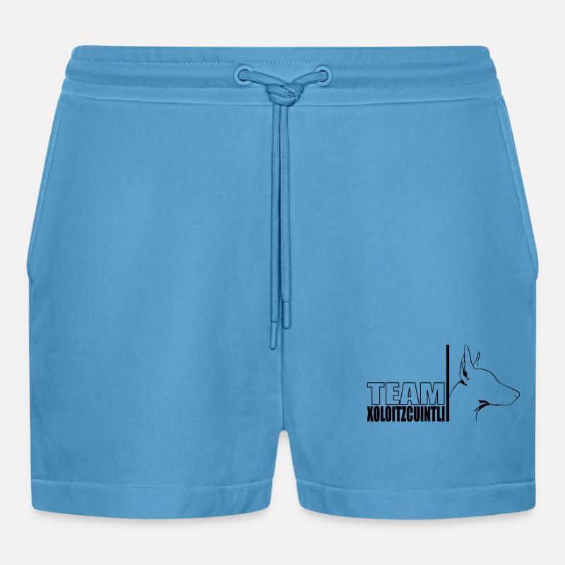 TEAM Xoloitzcuintli Hunde Hund Wilsigns - Organic Relaxed Cropped Shorts Made in EU - Sol Blue