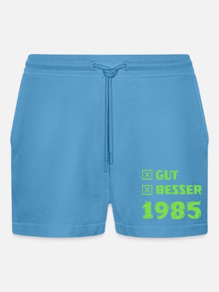 Year 1985 - Organic Relaxed Cropped Shorts Made in EU - Sol Blue