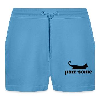 Paw-Some! T Shirt für alle Katzen-Fans - Organic Relaxed Cropped Shorts Made in EU -  Sol Blue - Vorne