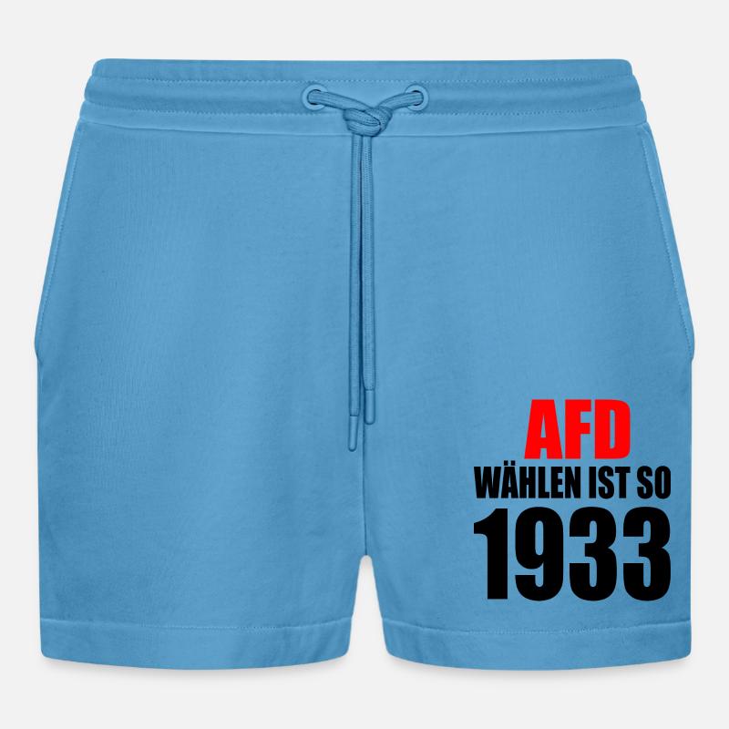 afd wählen ist so 1933 - Organic Relaxed Cropped Shorts Made in EU -  Sol Blue