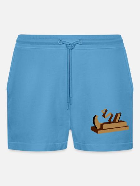 Ein Hobel - Organic Relaxed Cropped Shorts Made in EU -  Sol Blue