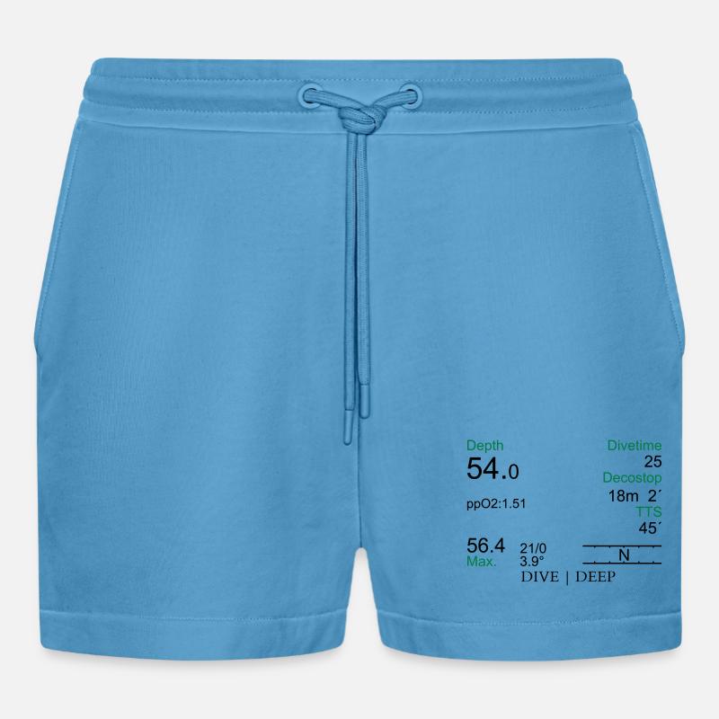 Tauchcomputer - Organic Relaxed Cropped Shorts Made in EU -  Sol Blue