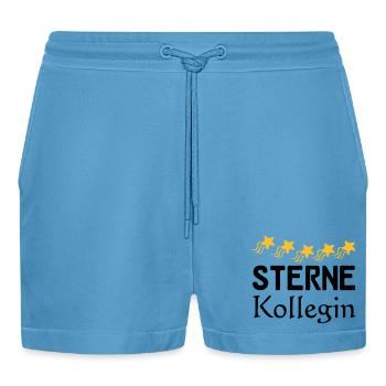 Sterne Kollegin Geschenk - Organic Relaxed Cropped Shorts Made in EU -  Sol Blue - Vorne