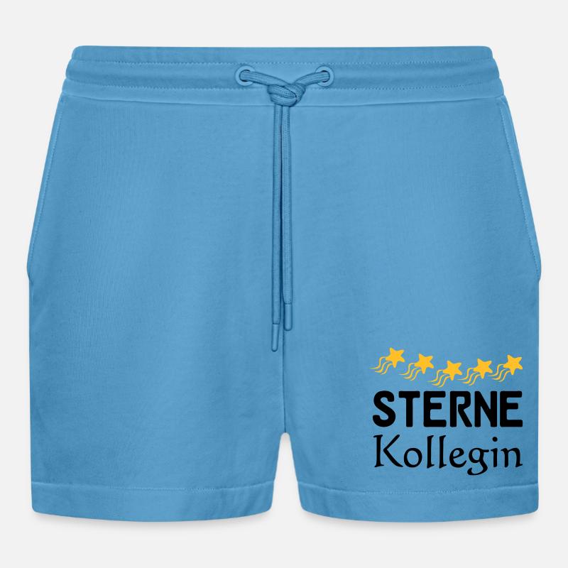 Sterne Kollegin Geschenk - Organic Relaxed Cropped Shorts Made in EU -  Sol Blue