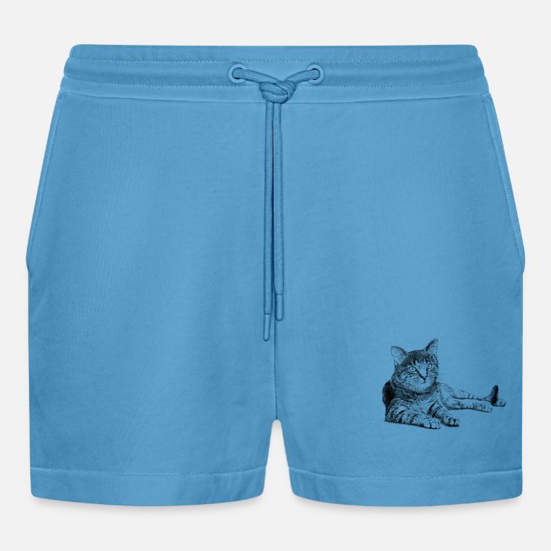 Katze - Organic Relaxed Cropped Shorts Made in EU -  Sol Blue