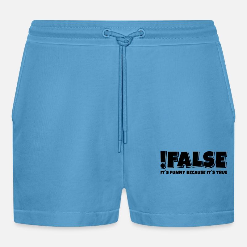 False True Programmierer Spruch - Organic Relaxed Cropped Shorts Made in EU -  Sol Blue