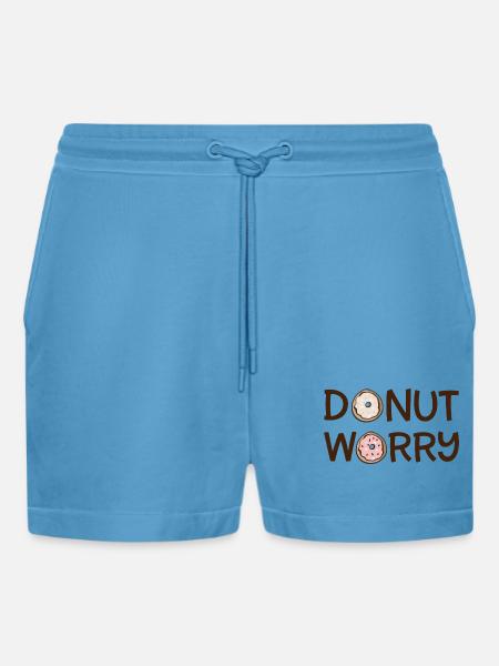 Donut worry - Organic Relaxed Cropped Shorts Made in EU - Sol Blue