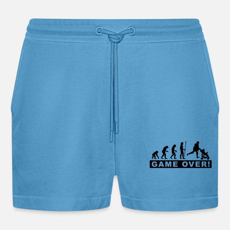 evolution_daddy - Organic Relaxed Cropped Shorts Made in EU -  Sol Blue