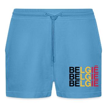 BELGIE Drapeau Belge - Belgique - Belgique 2024 - Short bio décontracté court fabriqué en UE -  Sol Blue - Devant