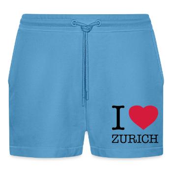 I LOVE ZURICH Zürich - Organic Relaxed Cropped Shorts Made in EU -  Sol Blue - Vorne
