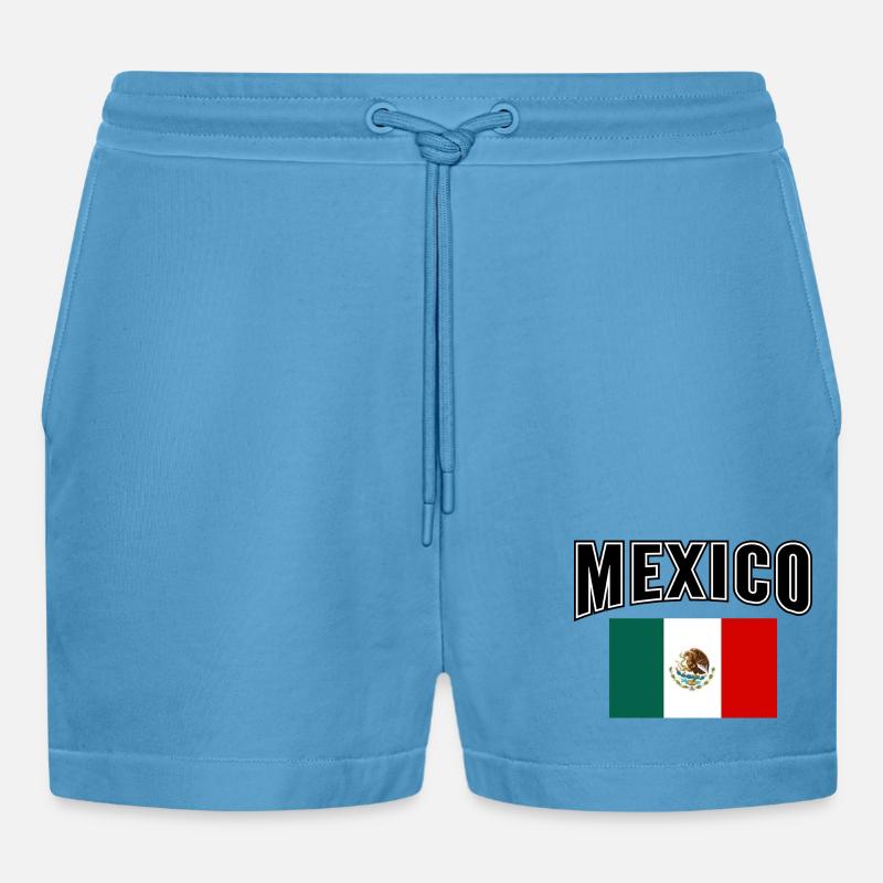 Mexico - Organic Relaxed Cropped Shorts Made in EU -  Sol Blue