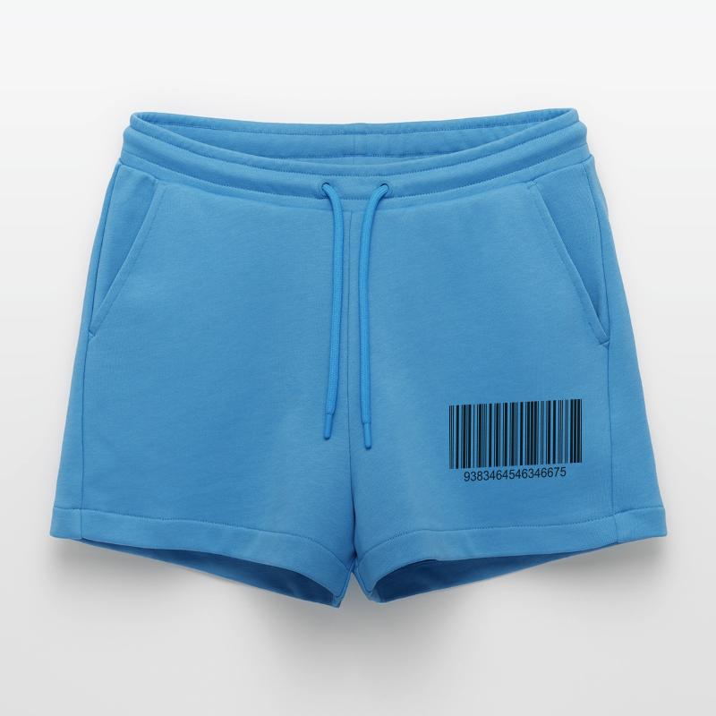 Code barres / code-barres en noir avec des chiffres Short bio décontracté court fabriqué en UE