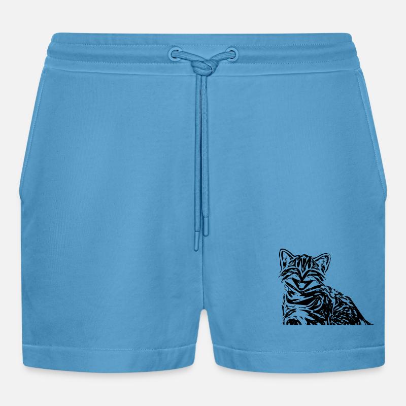 Katze - Organic Relaxed Cropped Shorts Made in EU -  Sol Blue