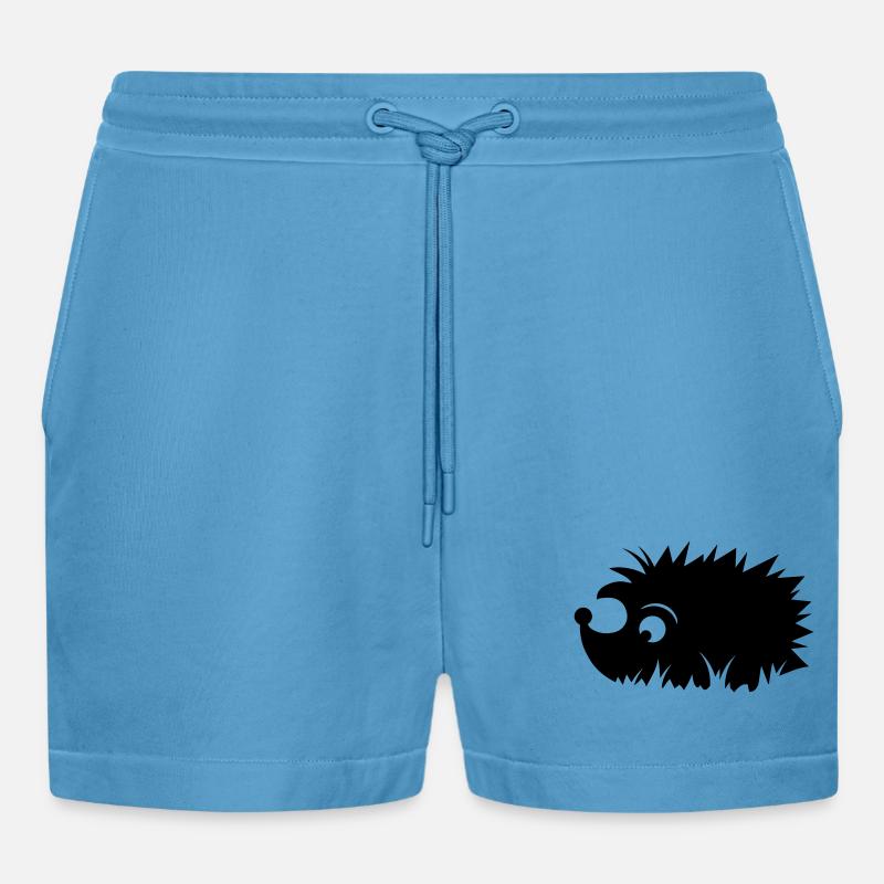 Igel in der Wiese - Organic Relaxed Cropped Shorts Made in EU -  Sol Blue