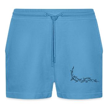 Tribal avec des étoiles - Short bio décontracté court fabriqué en UE -  Sol Blue - Devant