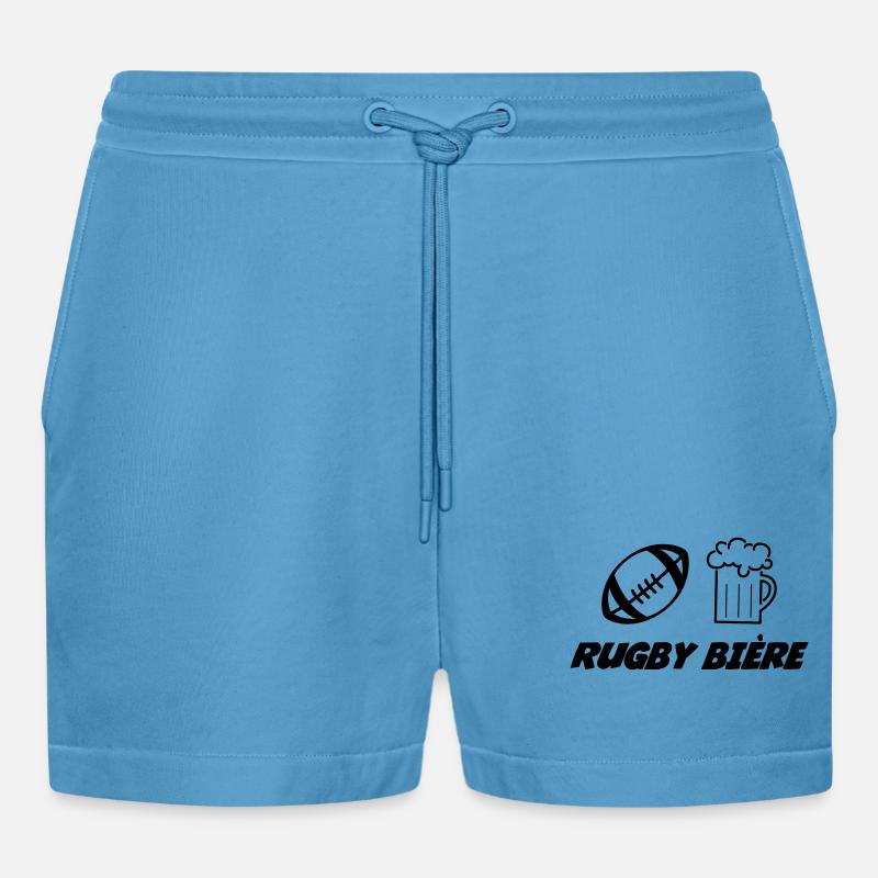 Rugby - Organic Relaxed Cropped Shorts Made in EU -  Sol Blue