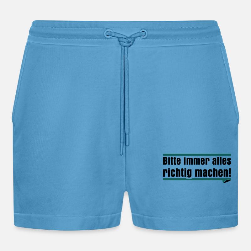 Bitte immer alles richtig machen - Organic Relaxed Cropped Shorts Made in EU -  Sol Blue