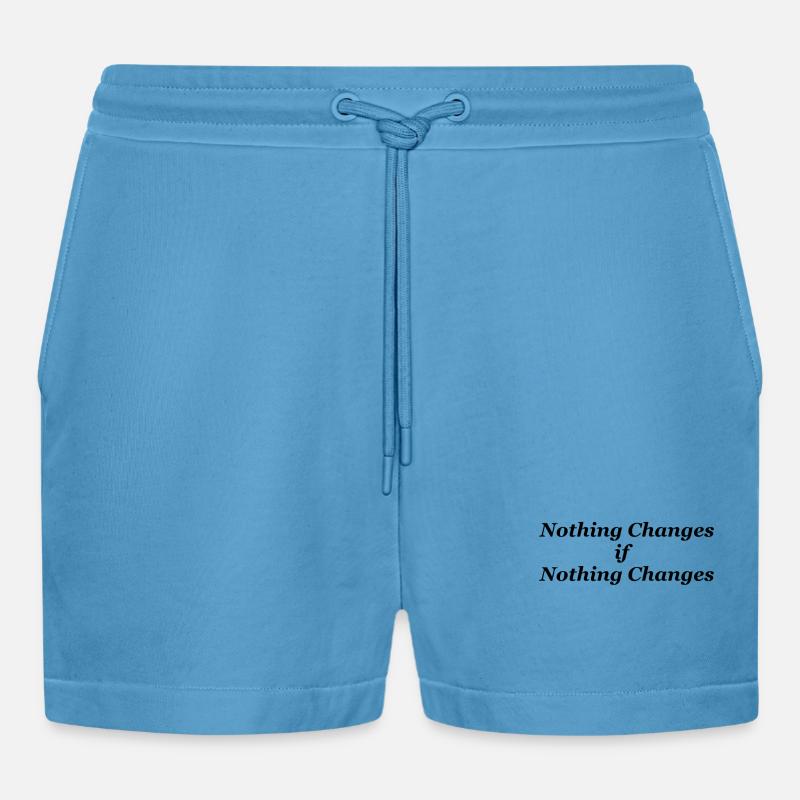 Nothing changes if nothing changes - Organic Relaxed Cropped Shorts Made in EU -  Sol Blue