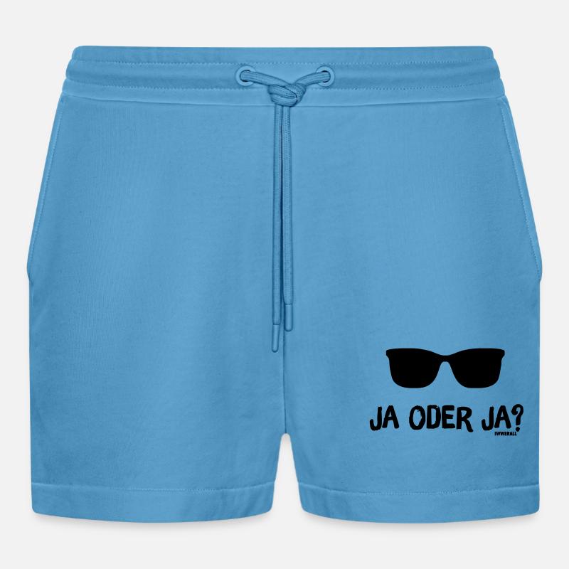 Ja oder Ja? - Organic Relaxed Cropped Shorts Made in EU -  Sol Blue