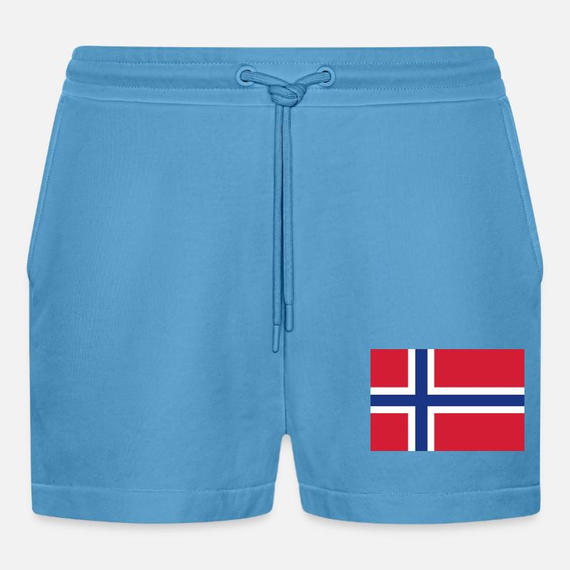 Drapeau de la Norvège - Short bio décontracté court fabriqué en UE -  Sol Blue