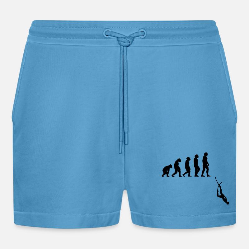 Evolution Apnoe Tauchen - Organic Relaxed Cropped Shorts Made in EU -  Sol Blue