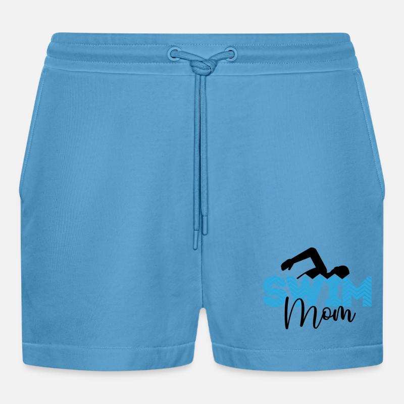Swim mom Mutter eines Schwimmers - Organic Relaxed Cropped Shorts Made in EU - Sol Blue