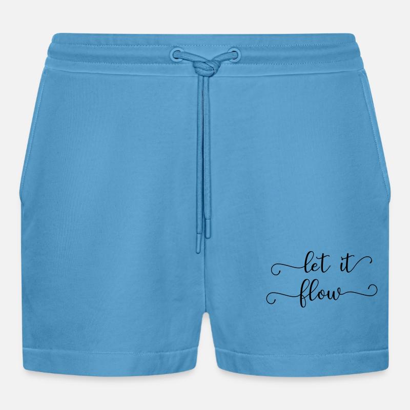 let it flow - Organic Relaxed Cropped Shorts Made in EU - Sol Blue