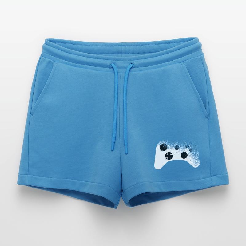Splatter - Controller Pattern for Gamers Cool Organic Relaxed Cropped Shorts Made in EU
