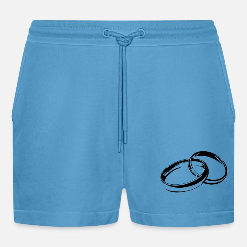 Eheringe Hochzeitsringe Trauringe - Organic Relaxed Cropped Shorts Made in EU -  Sol Blue